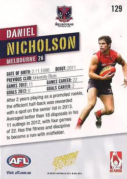 2013 Select Prime AFL #129 Daniel Nicholson Back
